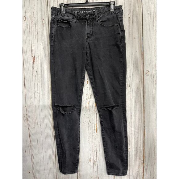 Articles Of Society Skinny Jeans Size 28 Gray Denim Mid Rise Cotton Distressed - Picture 1 of 7